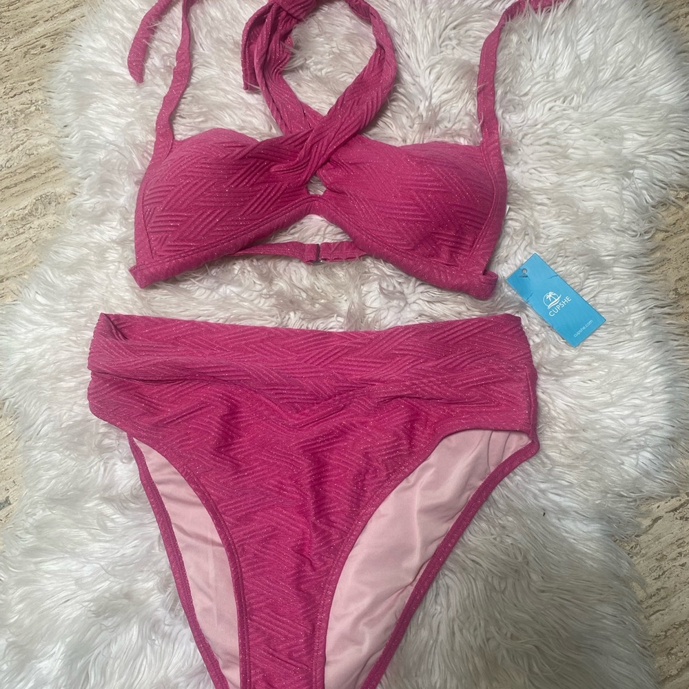 CUPSHE new w/tags hot pink with shimmery gold